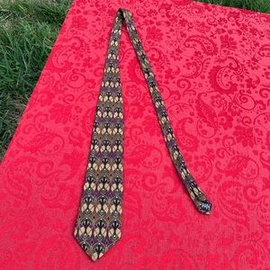 Facets Men's‎ Tie Geometric Silk Vintage Green Purple Work Black